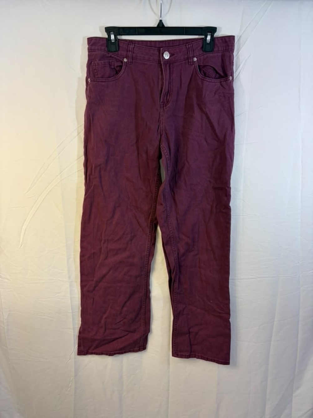 Divided Women's Maroon Straight-Leg Chinos